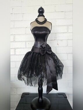 Hobby Lobby Maniqui Mannequin Dress Form Stand black sequins dress